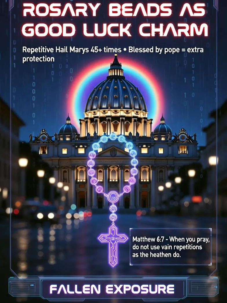 Roman Catholicism is filled with superstitions: glowing hearts, rosary luck charms,…: slide 3 of 11