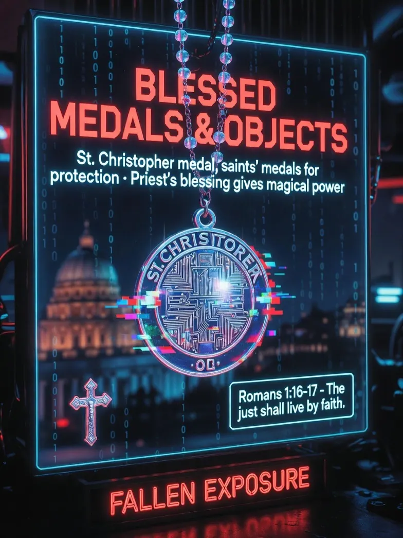 Roman Catholicism is filled with superstitions: glowing hearts, rosary luck charms,…: slide 4 of 11
